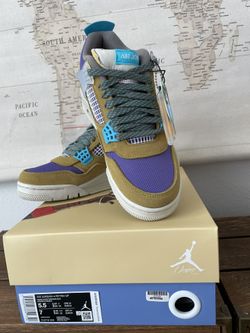 Jordan 4 Union Desert Moss - Size 5.5M/7W - Authentic