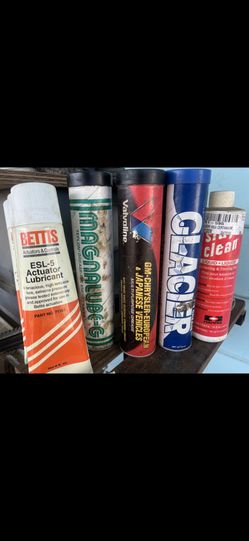 2 Multi- Purpose Grease —1 Soldering Flux —3 ESL-5 Lubricant — 1 mordant Joint Sealant -$ 4.- Each.