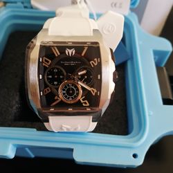 TechnoMarine Chronograph Watch White Silicone Band