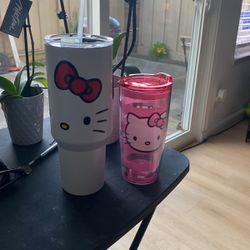 White Hello Kitty  And Pink Hello Kitty Tumbler
