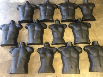 14 Molded Black Shirt Form Mannequins- Men(10) Women (4)