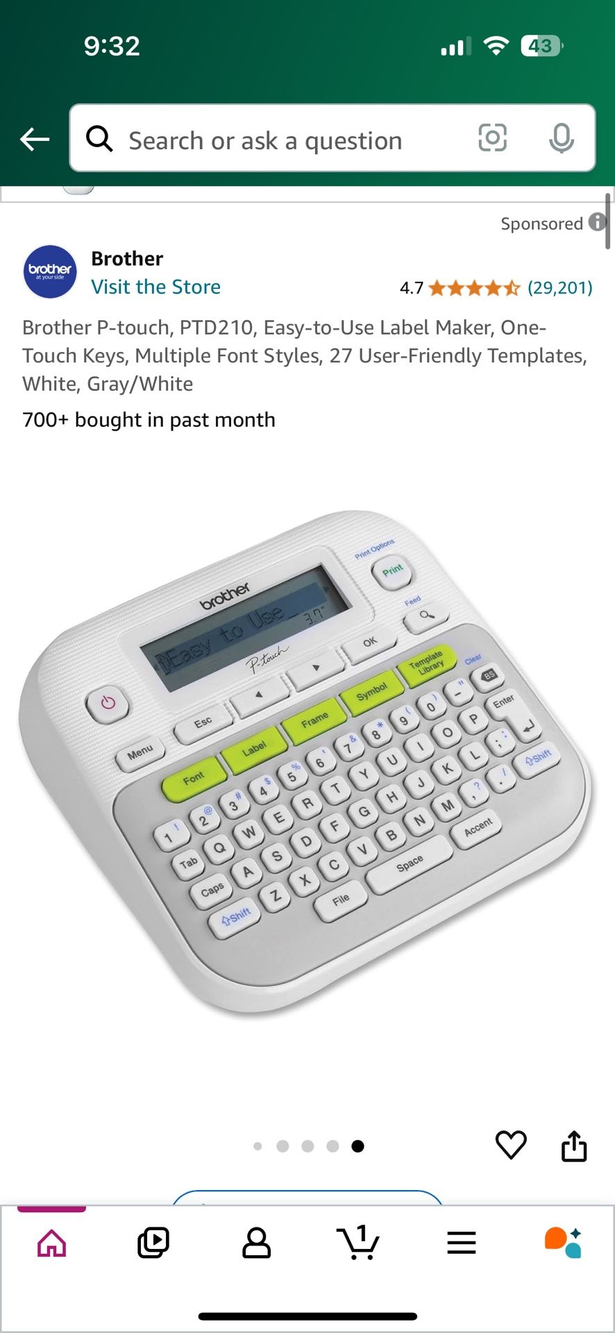 Brand new label maker with 4 pack label refill included