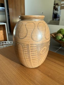 XL Vintage Burnished Pottery Vase