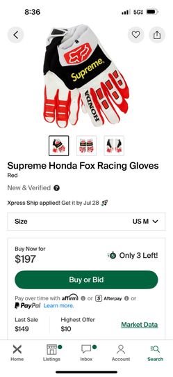 Supreme Honda Gloves