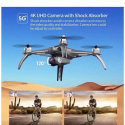 GPS Drones with 4K UHD Camera for Adults Kids Beginners, RC Quadcopter with Brushless Motor, 5GHz FPV Transmission, 120° Wide Angle 90° Adjustable, Au