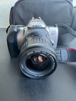 Canon EOS Rebel K2 35mm SLR Film Camera Autofocus 28-90mm Zoom Silver/Black