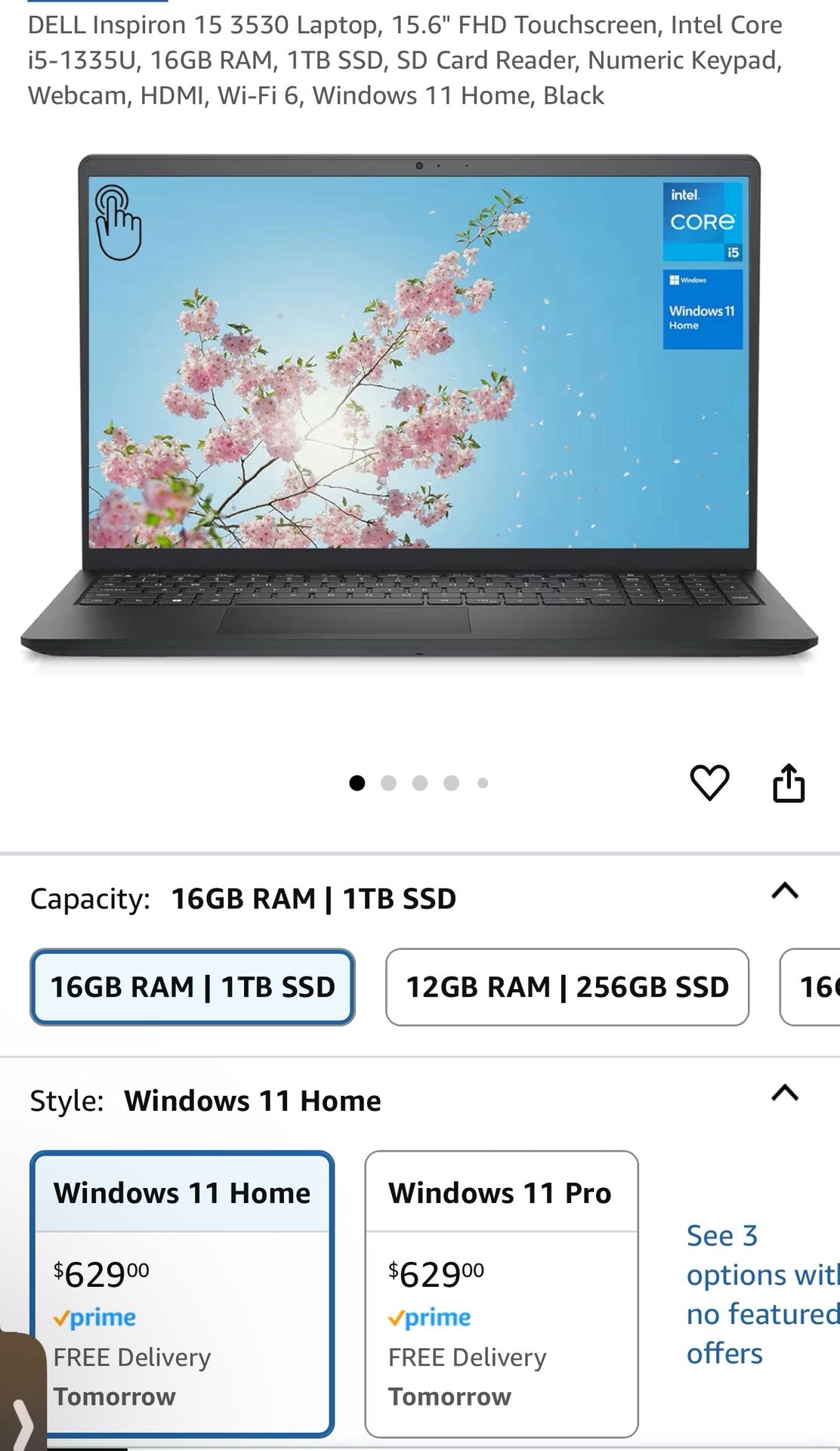 Dell Inspiron 15 Laptop Touchscreen