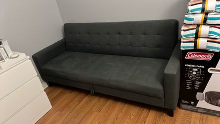 Dark Gray Tufted Sleeper Sofa