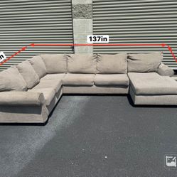Large Beige Sectional 