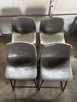 4 Grey Bar Stools