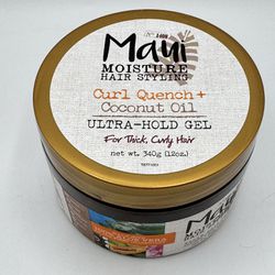 Maui Moisture Hair Styling Curl Quench + Coconut Oil Ultra Hold Gel 12 oz Clear