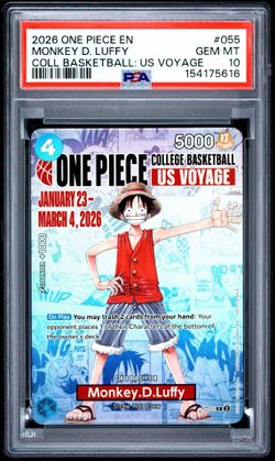 2026 ONE PIECE PROMOS COLLEGE BASKETBALL: US VOYAGE MONKEY D. LUFFY PSA 10