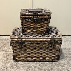 Pottery Barn small and large day trip baskets