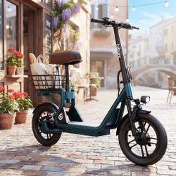 Hiboy Q2 Electric Seat Scooter with 500W Motor, 20 MPH, 22-Mile Range, 14-Inch Pneumatic Tires, Green (Q2)