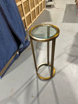 Sale Glass Top Side Table 24”H Good Condition