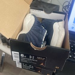 Jordan 12 Retro PRM (TD) College Navy Toddler Sneakers Size 8c