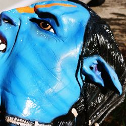 Rubber Halloween Mask With Ponytail