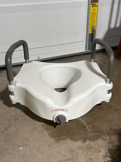 Raised Toilet Seat with Armrests