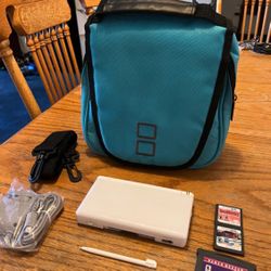 Nintendo DS Lite Game System & Stylist, 3 Games, Blue Console Case & Charger