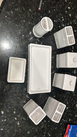 Vanity makeup brushes cups  perfume trays