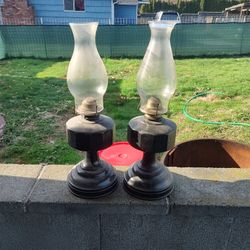 Two Oil Lamps With New Wicks