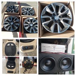 2022 Stock 20" Rims, 15" 3k Max Skar Subs, 2500.1k  Kicker Amp, Chevy Flip Screen