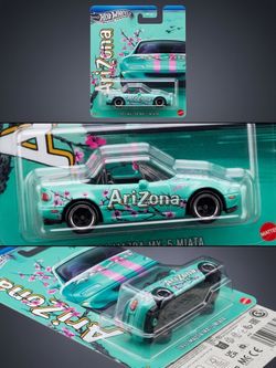 Hot Wheels AriZona Green Tea 1991 Mazda MX-5 Miata Silver Series 7 Eleven