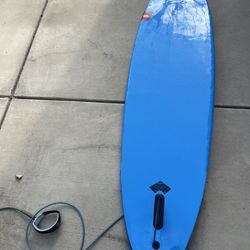 6'9" Liquid Shredder Foam Surfboard Single Fin Blue