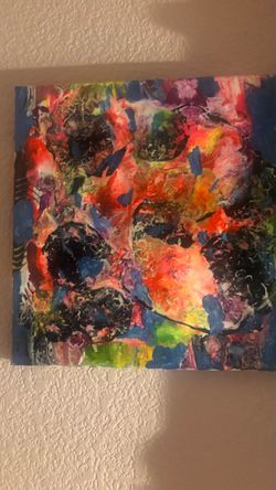Acrylic paint pour picture