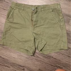 Patagonia Organic Cotton Olive Green Shorts (32 Inches)