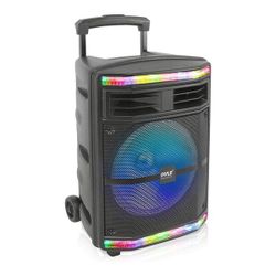 Pyle PA Speaker System 600W Bluetooth, Rechargeable, Portable, Lights PPHP1044B