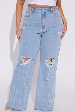 Fashion Nova Oh So Icy Embellished Jeans