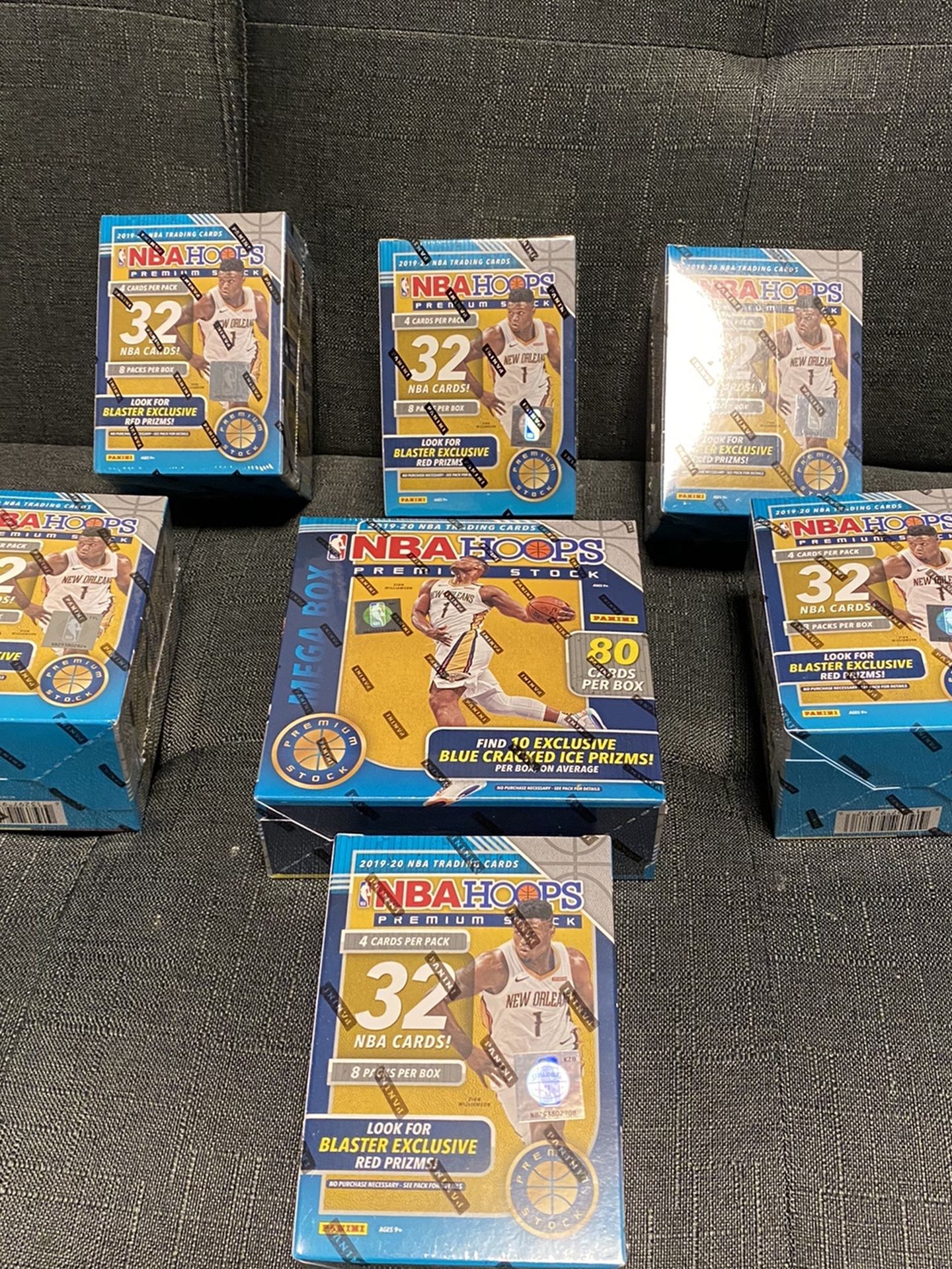 LOT OF NBA HOOPS PREMIUM: 6 BLASTERS AND 1 MEGA BOX (FACTORY SEALED)