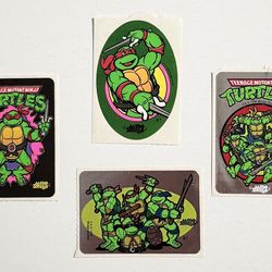 Vintage (1990) Mello Smello Teenage Mutant Ninja Turtles Stickers (Lot of 4)