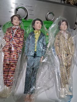 BTS Action figures. Good condition. Jimin, Suga, and RM Fashion dolls.