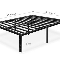 queen bed frame with 16 in of storage space beneath