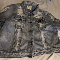 Women Distressed Jean Jacket