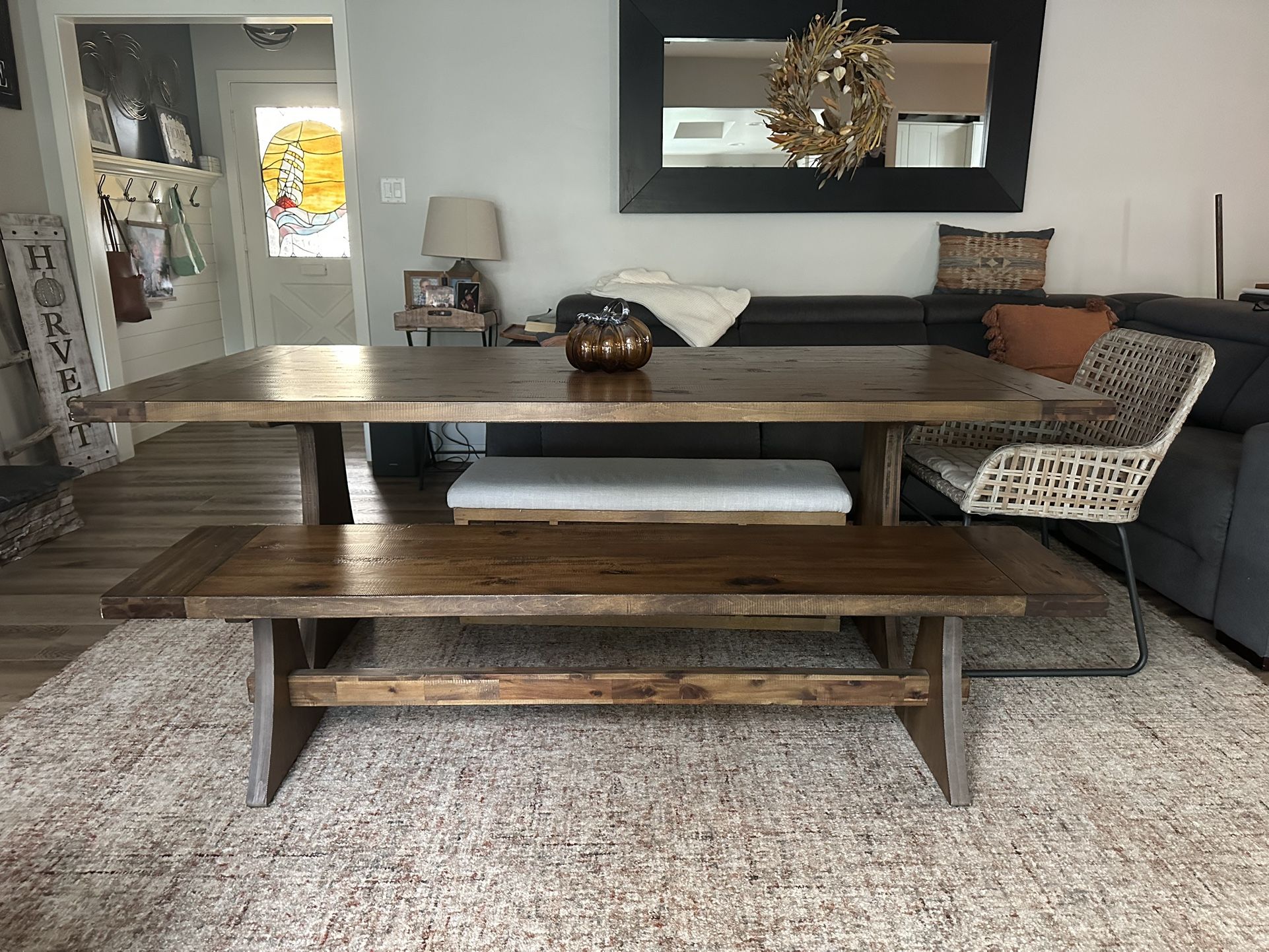 World Market Dining Table and Bench