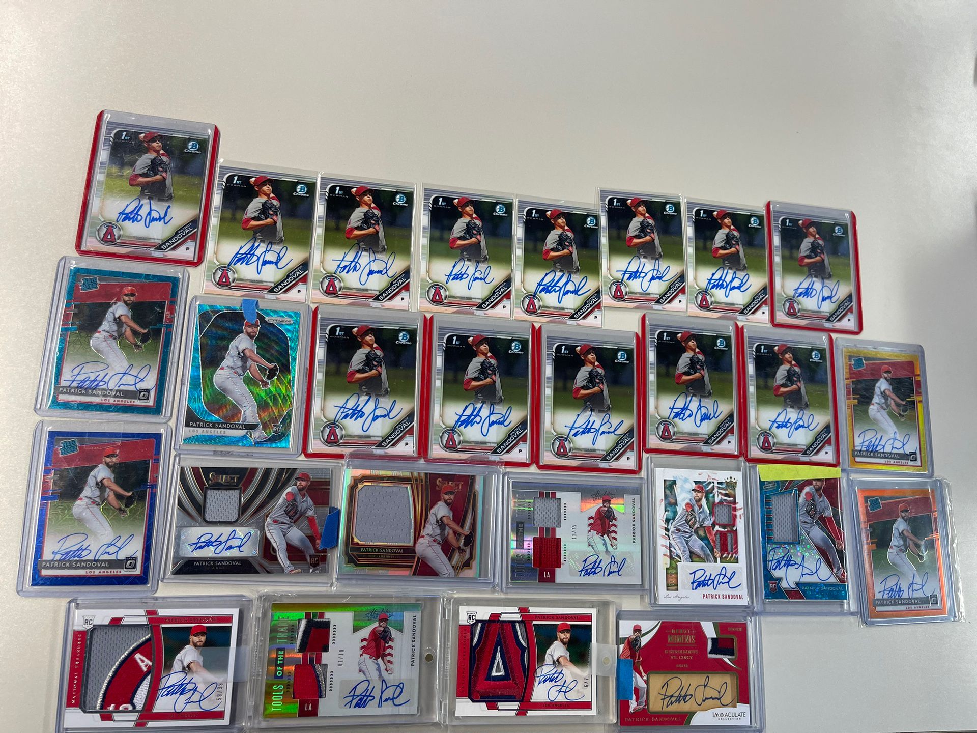 Los Angeles Angels Patrick Sandoval Baseball Lot RC/Jersey/Auto