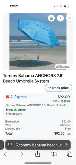 Tommy Bahama Beach Umbrella With 2 Chairs