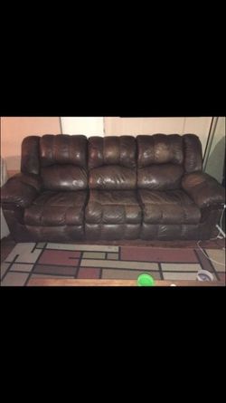 Brown leather recliner