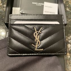 Saint Laurent YSL LINE KEY CASE IN GRAINED LEATHER