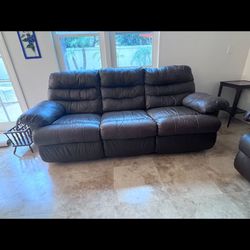 Leather Recliner Couch