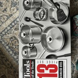 New Tools of the Trade 13-Piece Stainless Steel Cookware Set – Unused