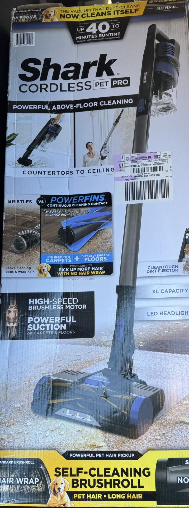 Shark Pet Pro Cordless Stick Vacuum Cleaner with Powerfins Brushroll