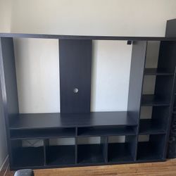 TV storage unit, black-brown, 72x15 3/8x57 7/8 "