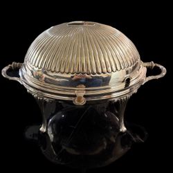 Antique  Revolving Tureen c1875  Vegetable Breakfast Server EPNS Mint 