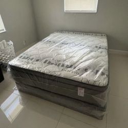 NEW MATTRESS QUEEN SIZE PILLOW TOP WITH BOX SPRING 