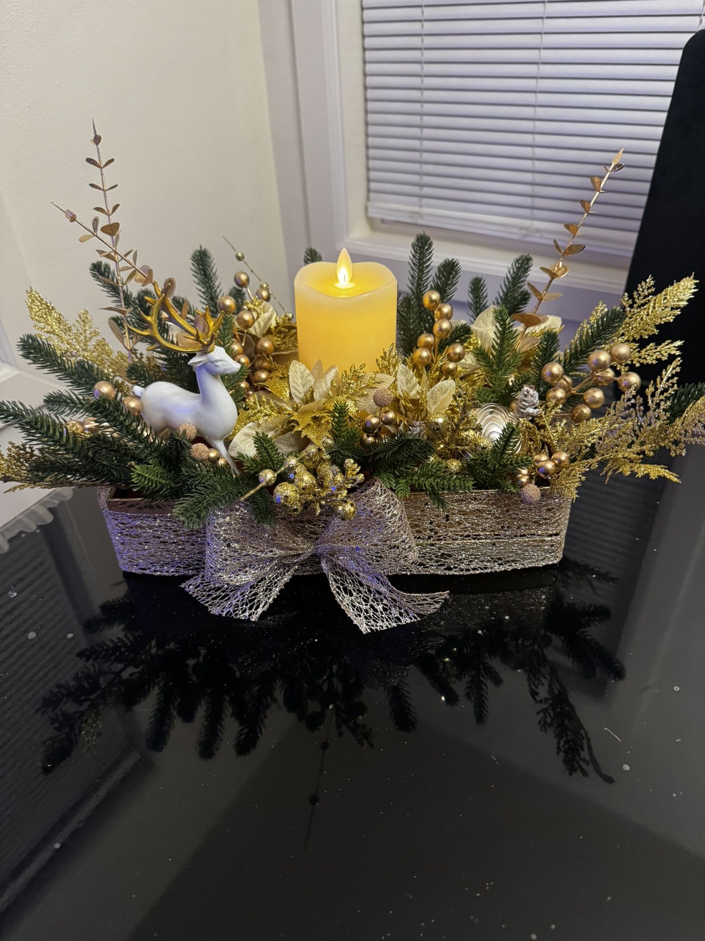 Golden Winter Candle Centerpiece ✨