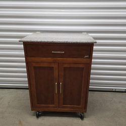 Microwave Cart W/ Stone Top - $25